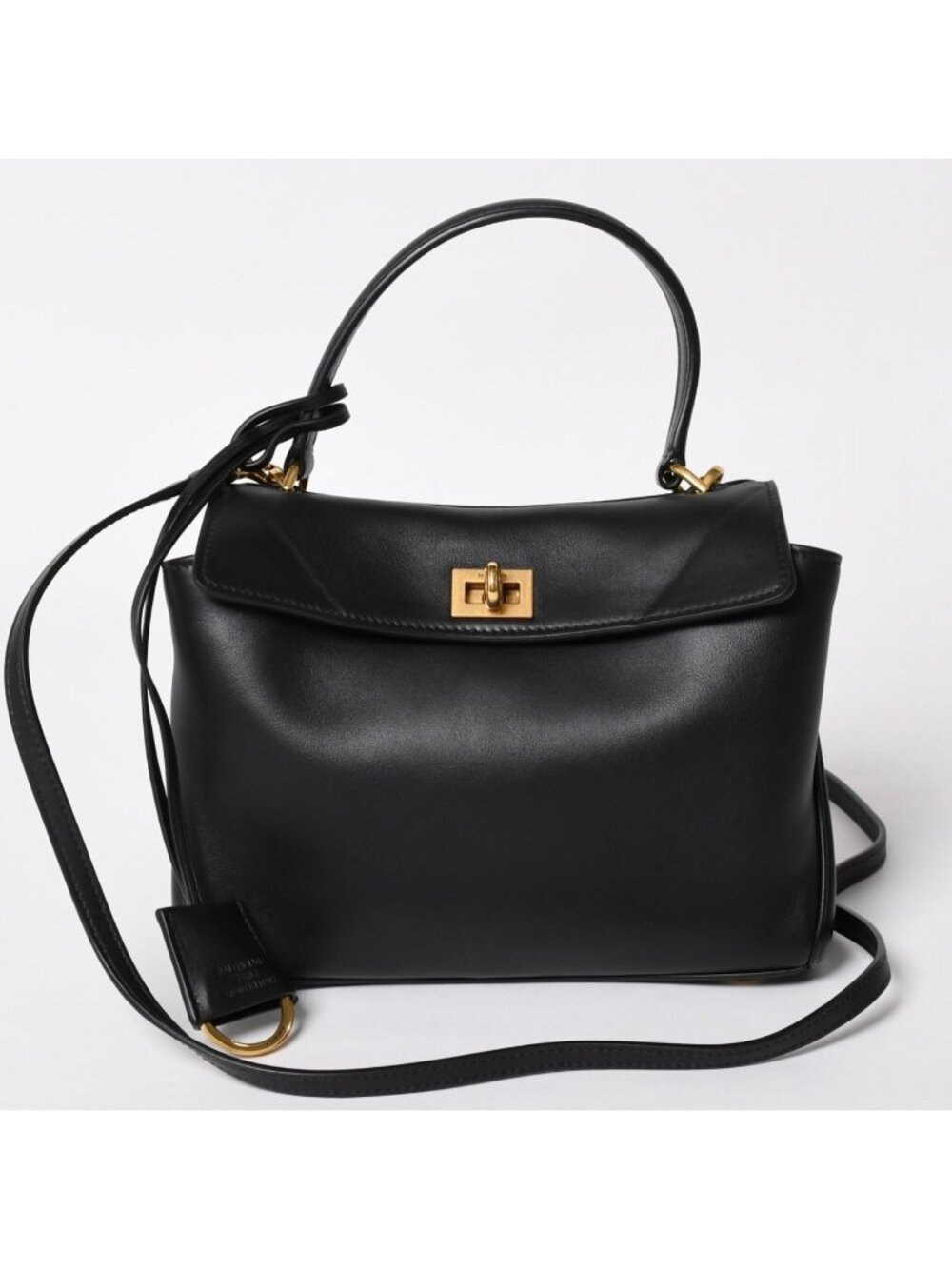 Balenciaga Rodeo 2-Way Shoulder Bag Calfskin Black Gold